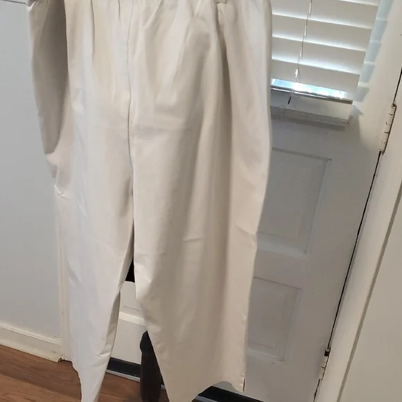 Eileen Fisher Off-White Pull-On Straight Leg Chinos - Picture 7 of 9